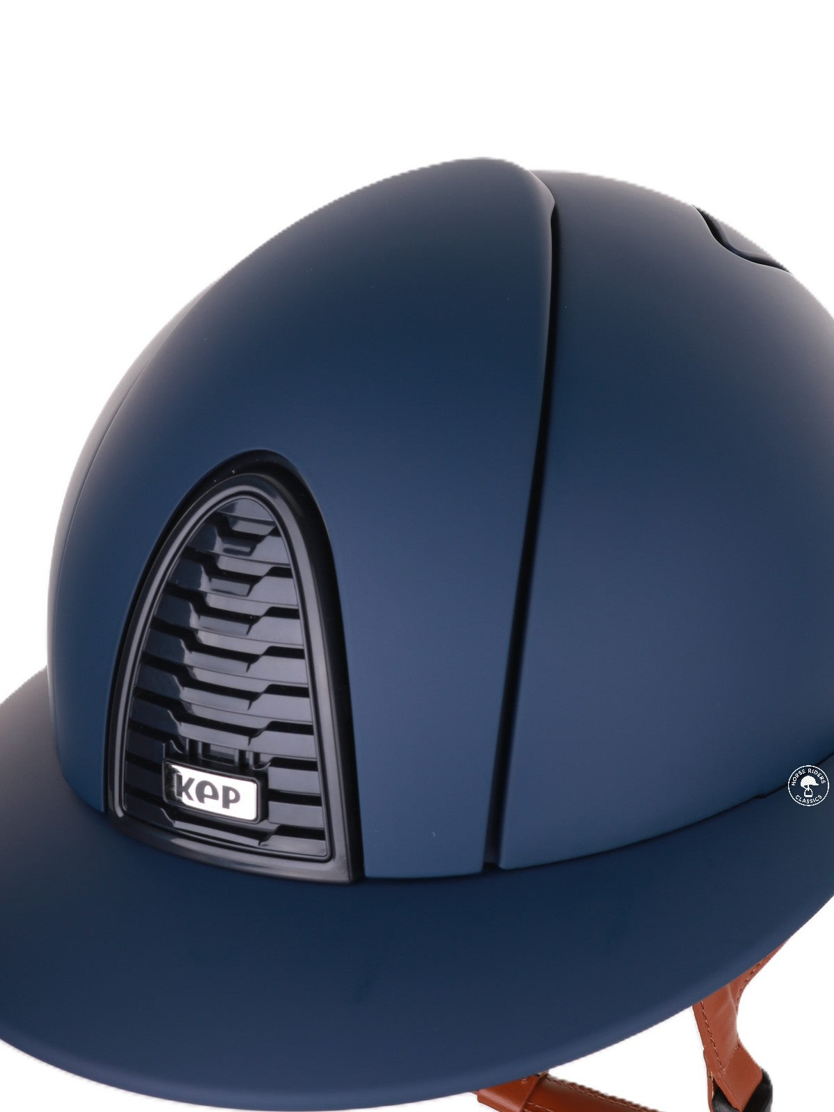 Casque Kep Italia Cromo 2.0  Matt Polo Bleu RAW Frame Beige Jugulaire