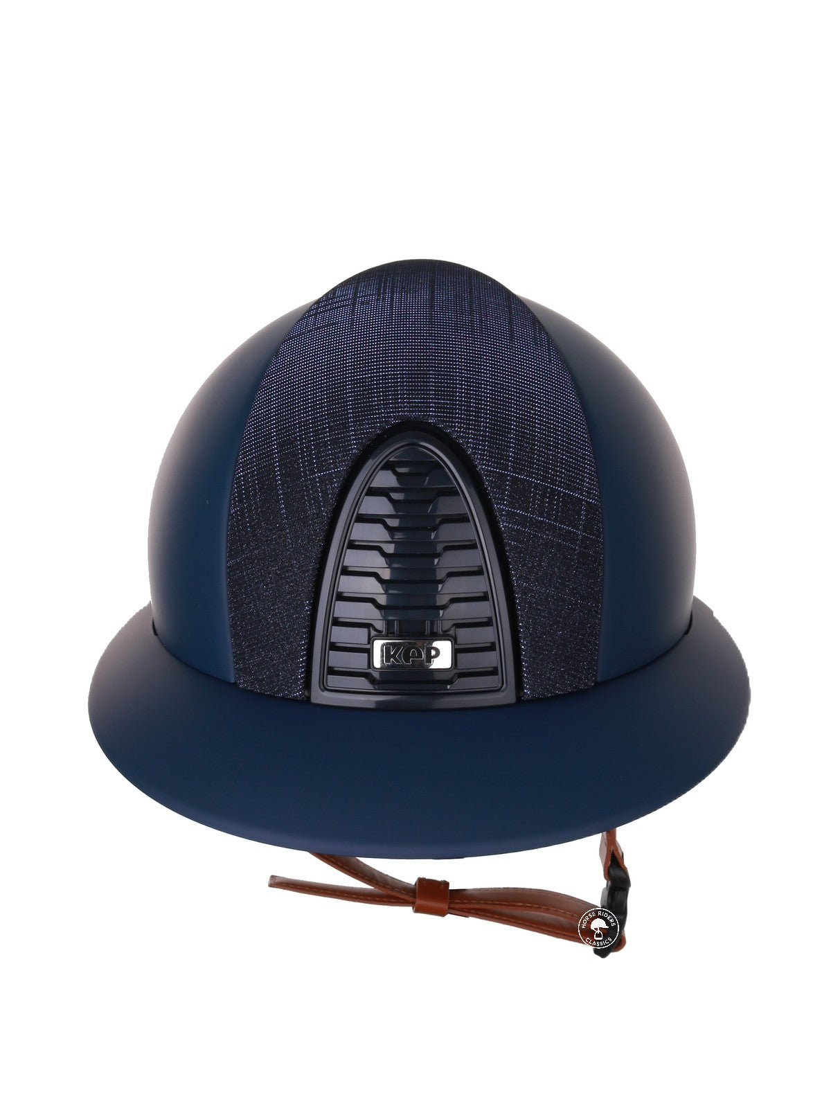 Kep Italia Paardrijhelm Cromo 2.0 Matt Polo Klep Blauw RAW Frame Galassia Dark Blue Insert Beige Kinband