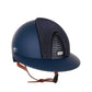 Kep Italia Paardrijhelm Cromo 2.0 Matt Polo Klep Blauw RAW Frame Galassia Dark Blue Insert Beige Kinband