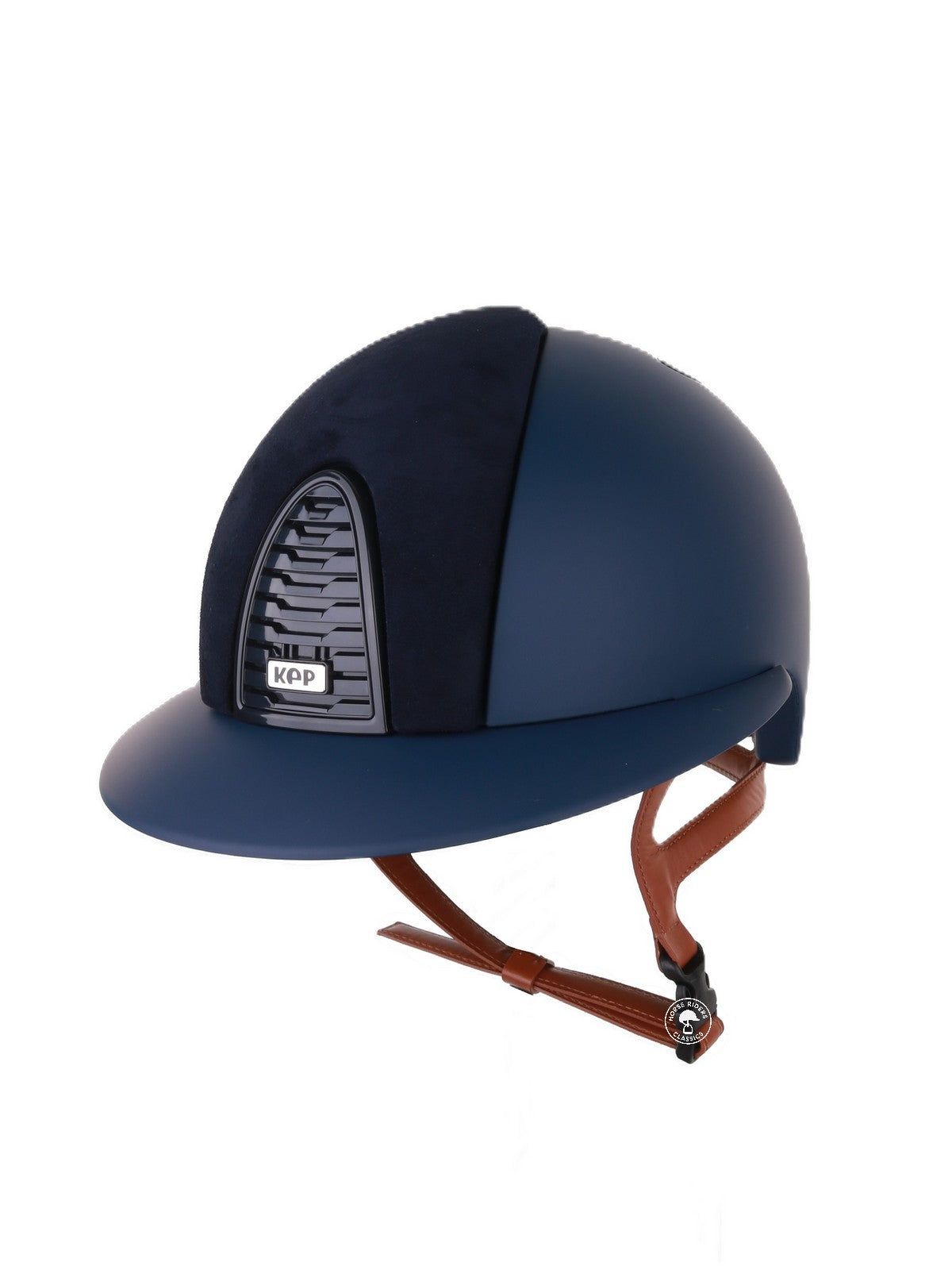 Casque Kep Italia Cromo 2.0  Matt Polo Bleu RAW Frame Suede Insert Beige Jugulaire