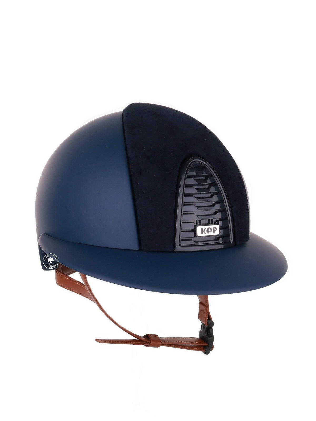 Casque Kep Italia Cromo 2.0  Matt Polo Bleu RAW Frame Suede Insert Beige Jugulaire