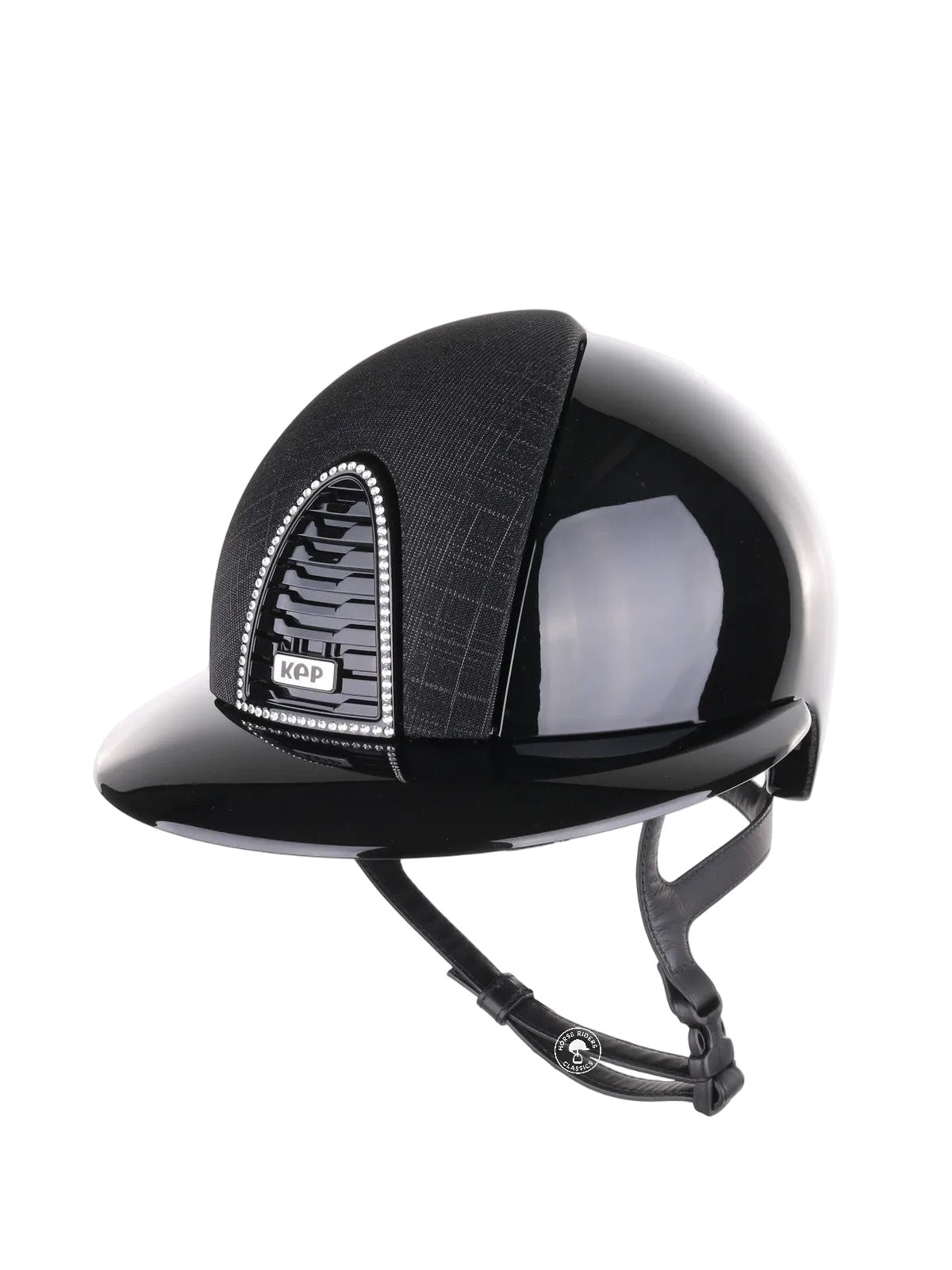 Kep Italia Paardrijhelm Cromo 2.0 Polish Polo Klep Zwart Swarovski Frame Galassia insert Zwart