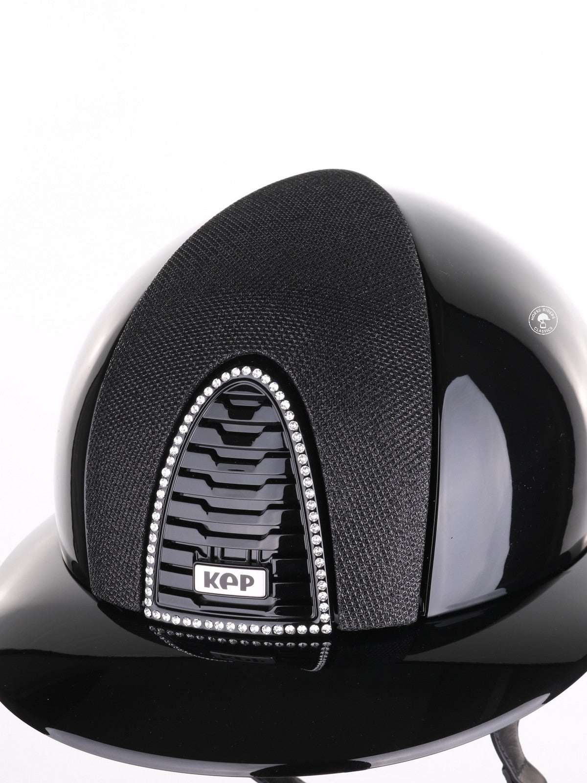 Kep Italia Paardrijhelm Cromo 2.0 Polish Polo Klep Zwart Swarovski Frame Luminor insert