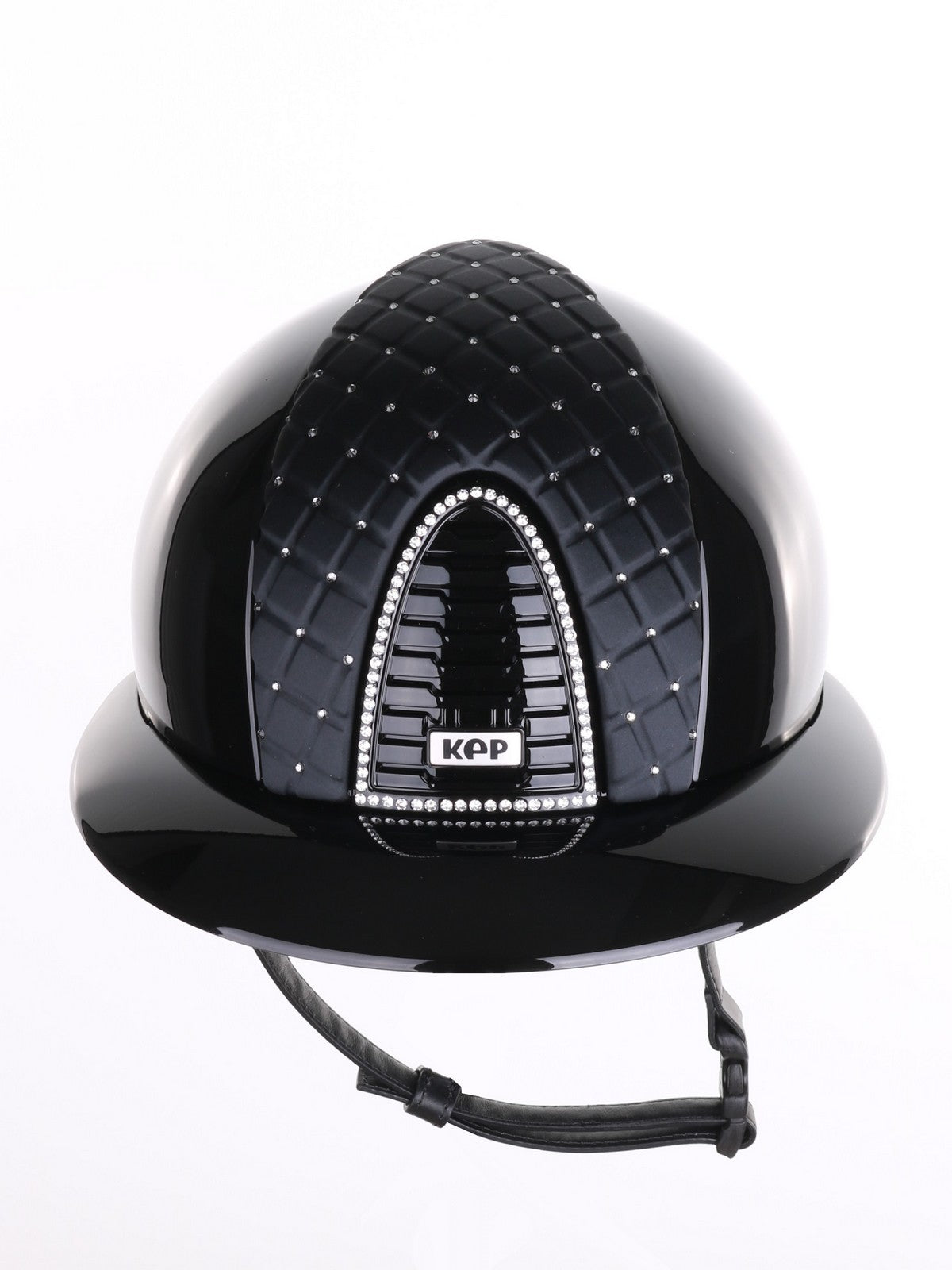 Kep Italia Paardrijhelm Cromo 2.0 Polish Polo Klep Zwart Swarovski Frame Milano Black Cross SN insert