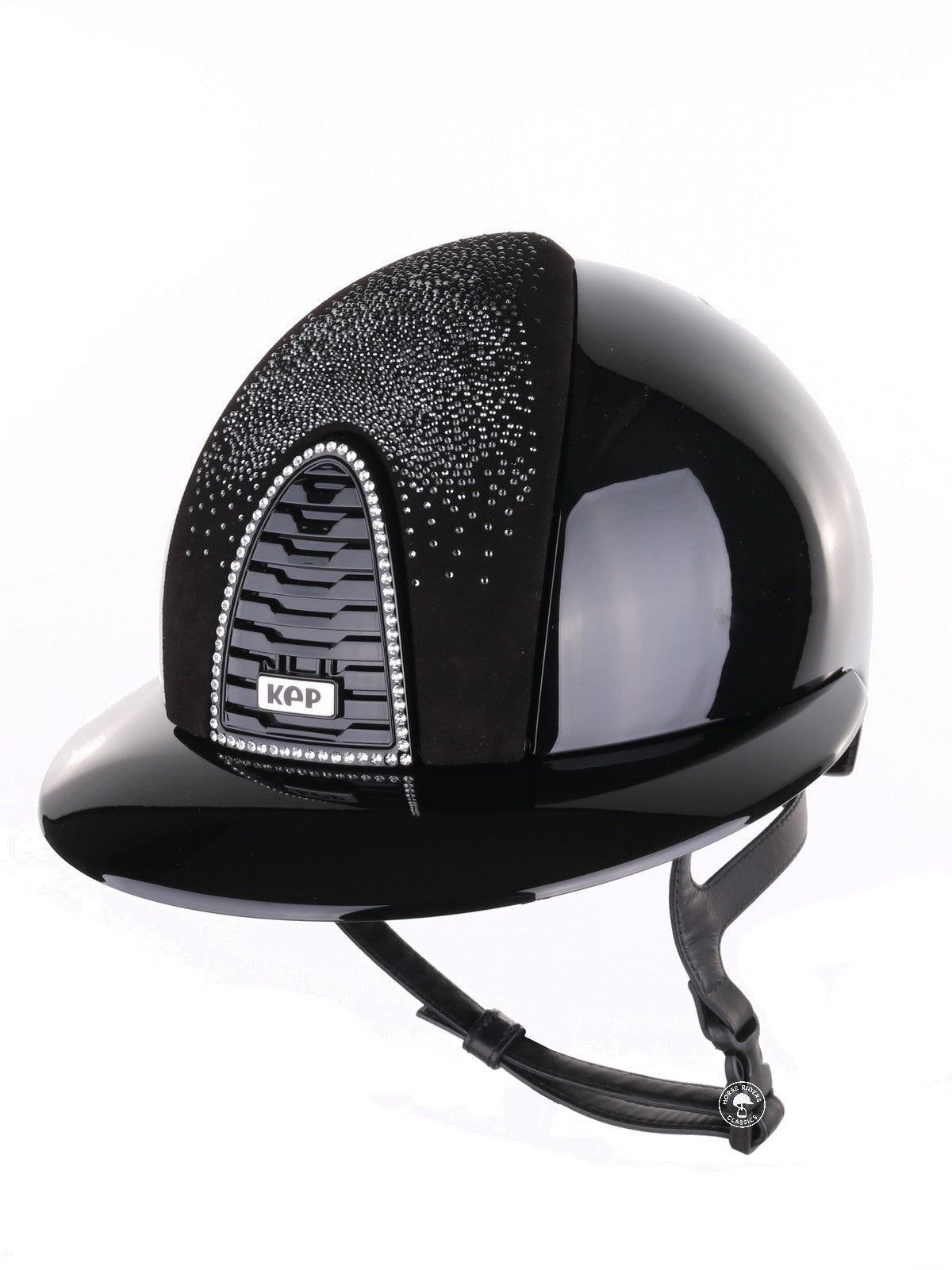 Kep Italia Paardrijhelm Cromo 2.0 Polish Polo Klep Zwart Swarovski Frame Shaded Silver insert Zwart