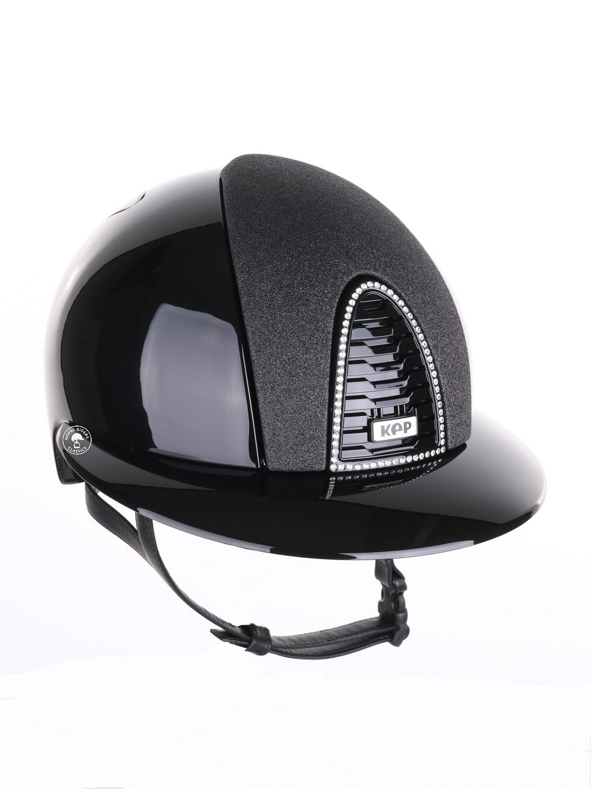 Kep Italia Paardrijhelm Cromo 2.0 Polish Polo Klep Zwart Swarovski Frame Star insert
