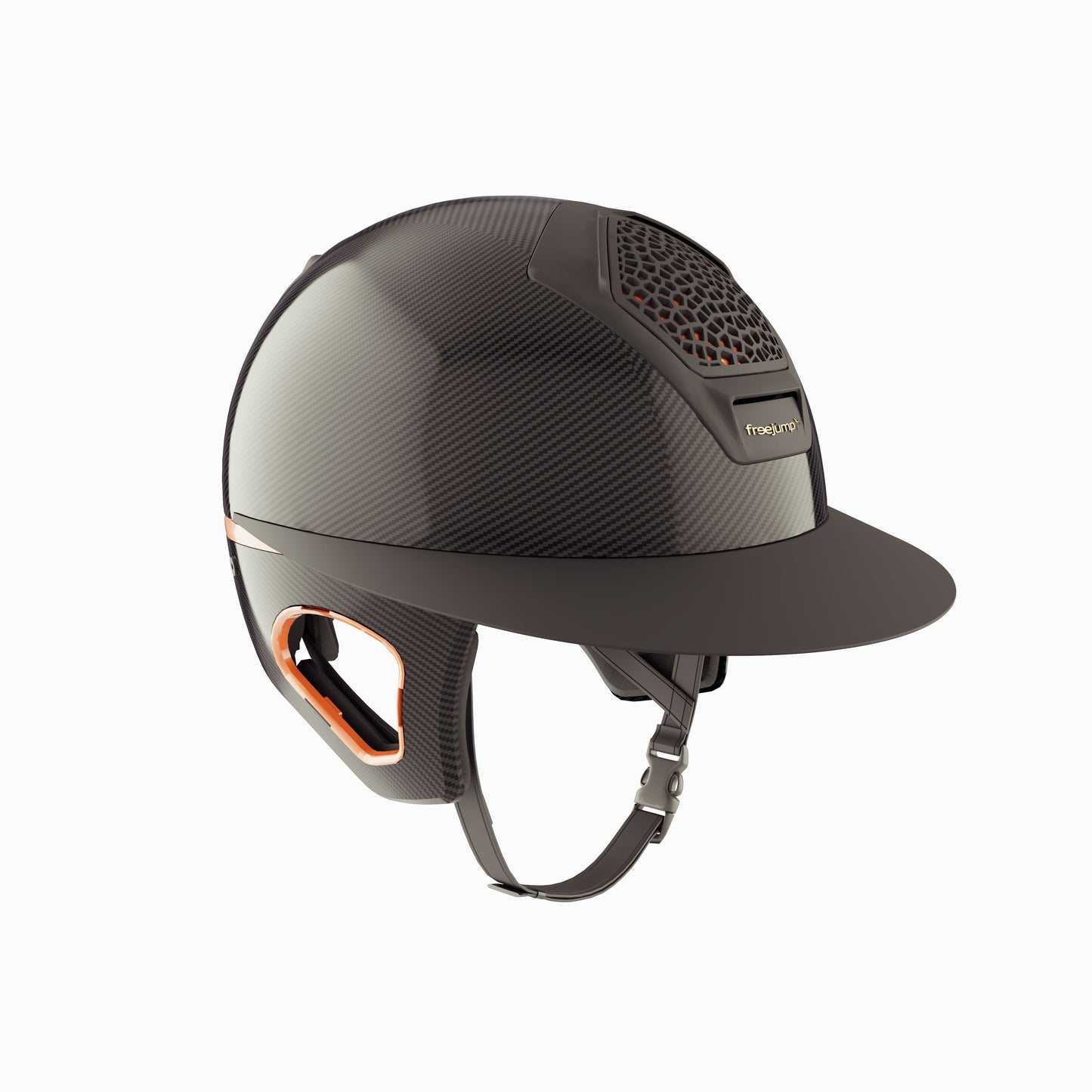 Freejump Helm Voronoï met Temple Protection Carbon Gloss Matt Bronze Zwart