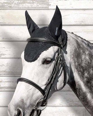 Equiline Bonnet anti-insectes oreilles élastiques Kim noir