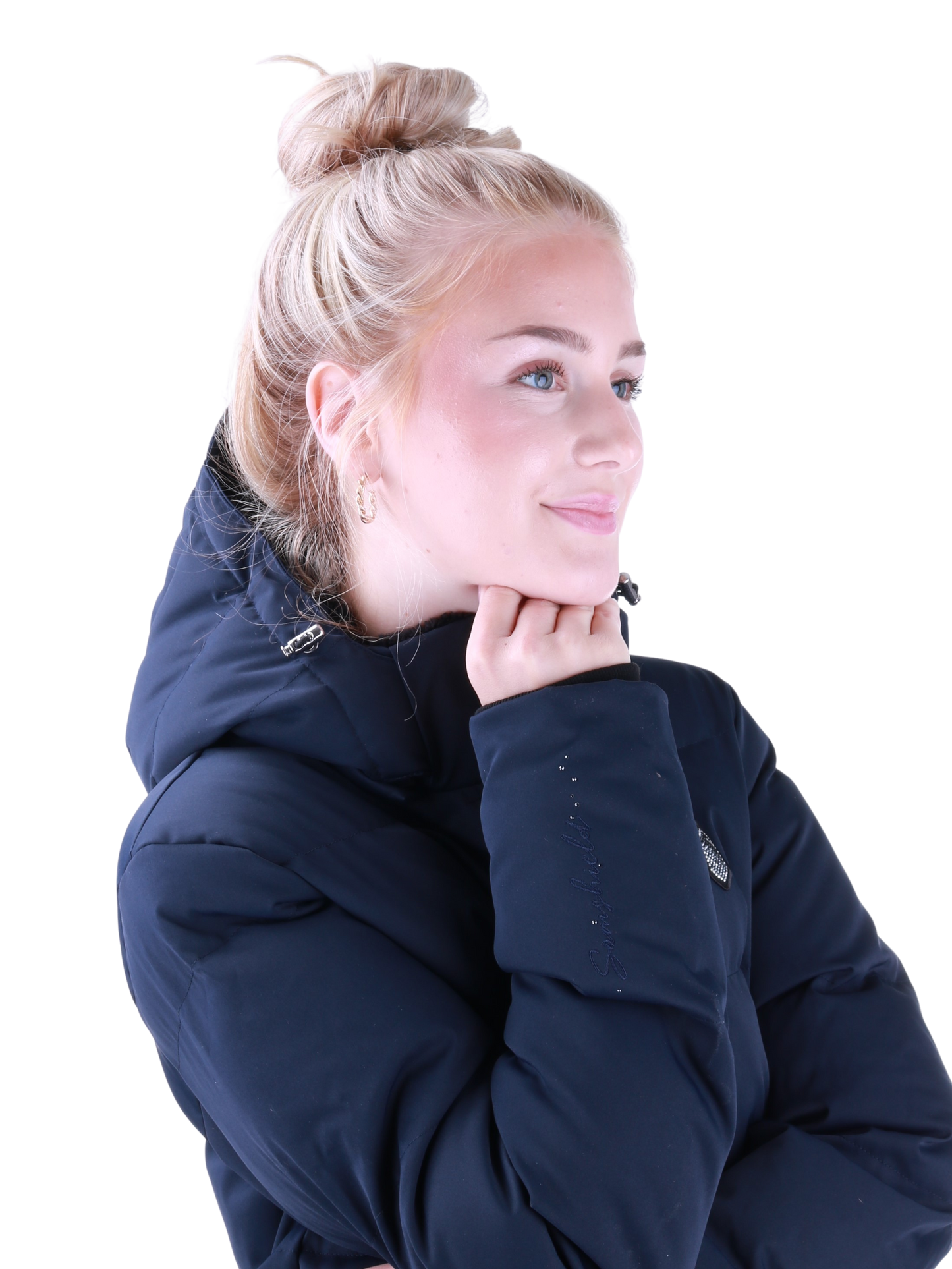 Samshield gewatteerde lange jas dames Melia Navy