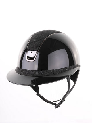 Samshield 2.0 Paardrijhelm Miss Shield Shadowglossy Crystal Fabric Zwart