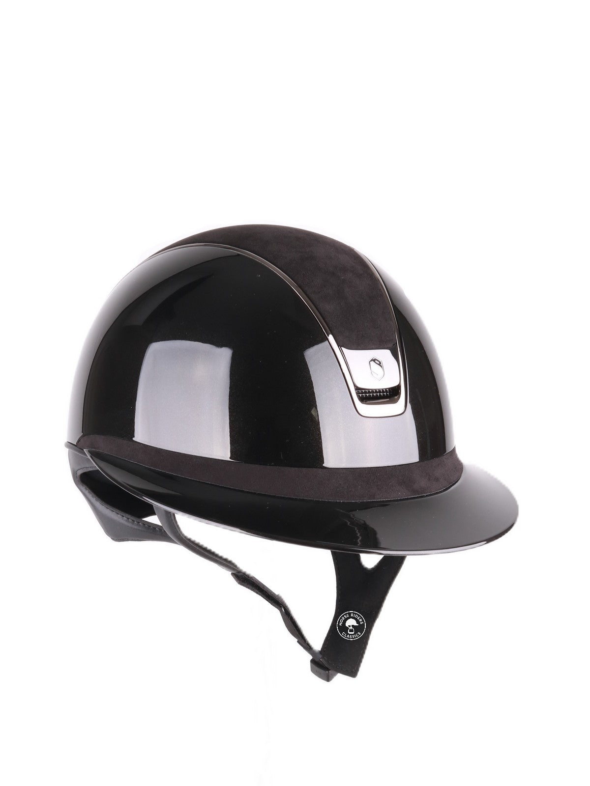 Samshield 2.0 Casque d'équitation Miss Shield Shadowglossy Black Chrome Alcantara Noir