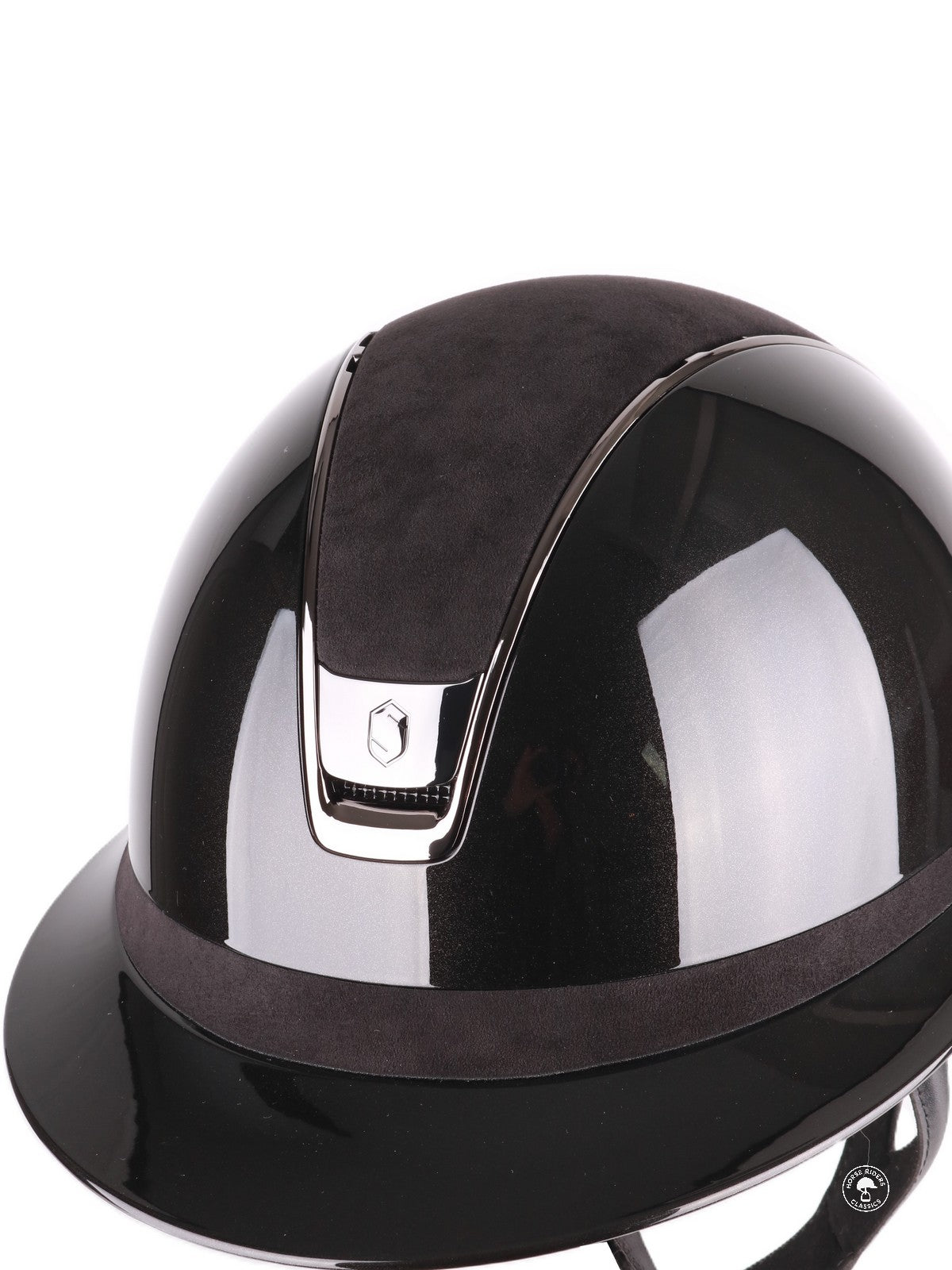 Samshield 2.0 Casque d'équitation Miss Shield Shadowglossy Black Chrome Alcantara Noir