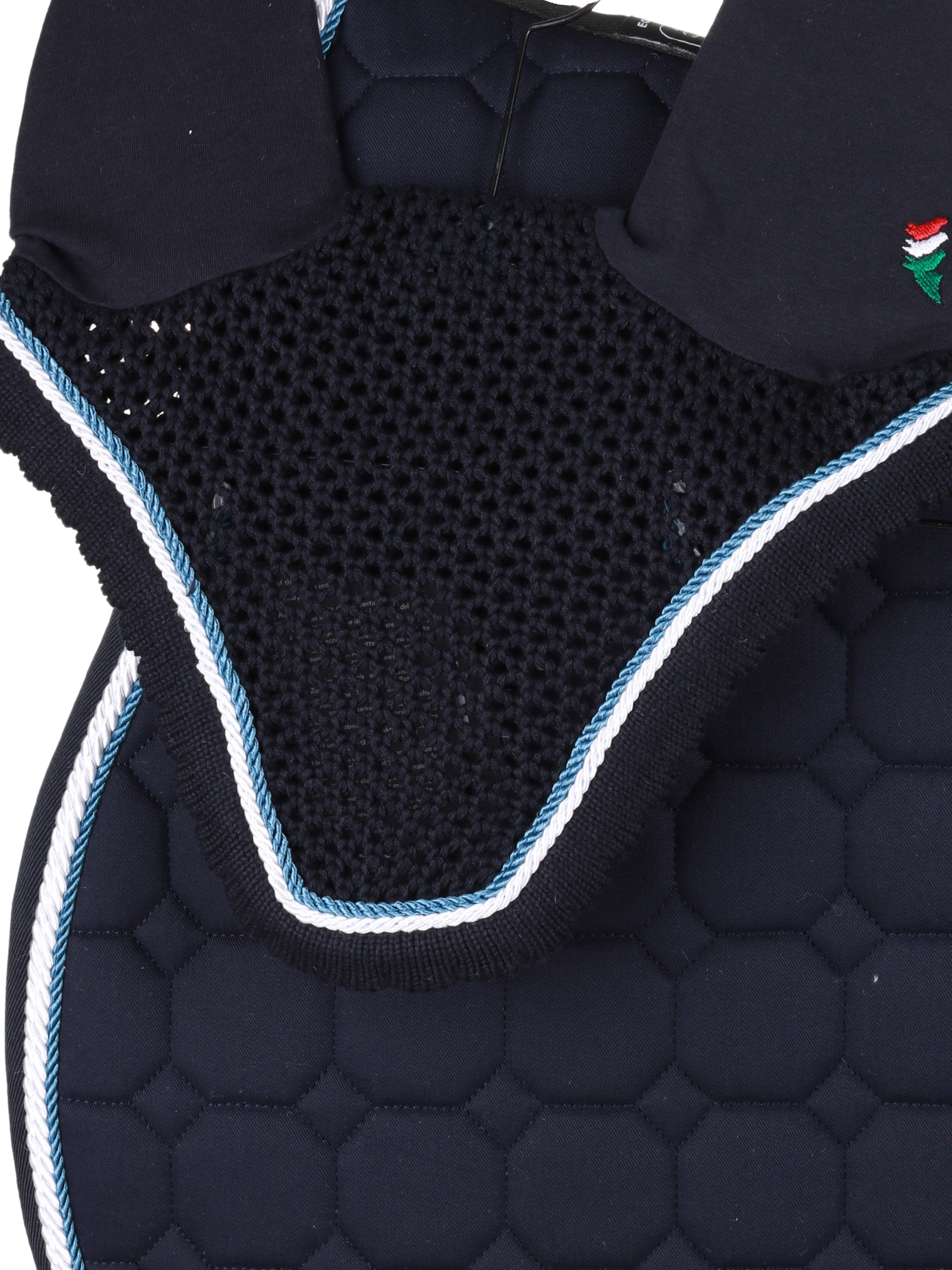 Equiline set zadeldekje en vliegenmuts Navy-Wit-Avio