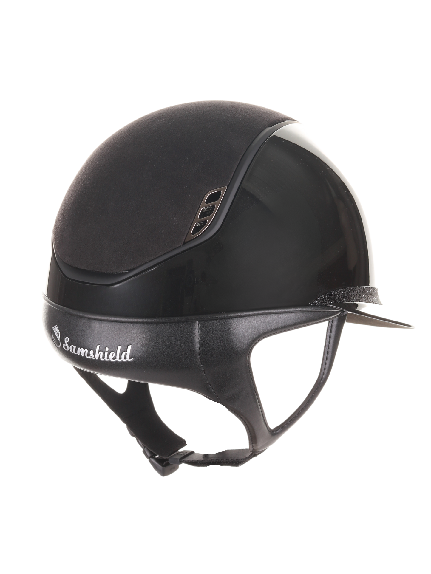 Samshield 2.0 Paardrijhelm Miss Shield Shadowglossy Crystal Blazon Frontal Band Zwart