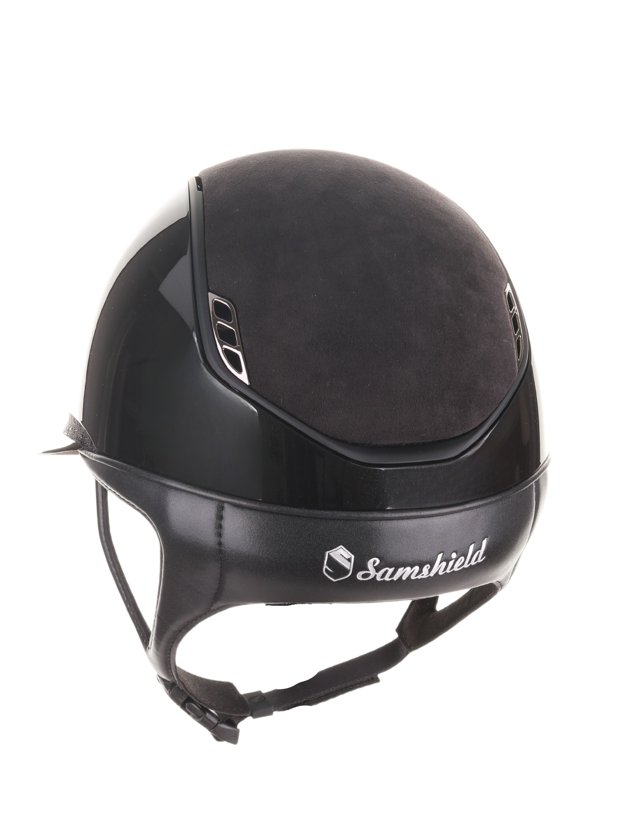 Samshield 2.0 Paardrijhelm Miss Shield Shadowglossy Crystal Blazon Frontal Band Zwart