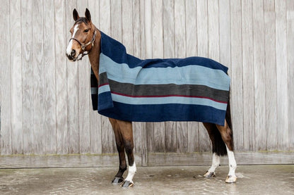 Kentucky Horsewear Heavy Fleecedeken Square Stripes navy/grijs