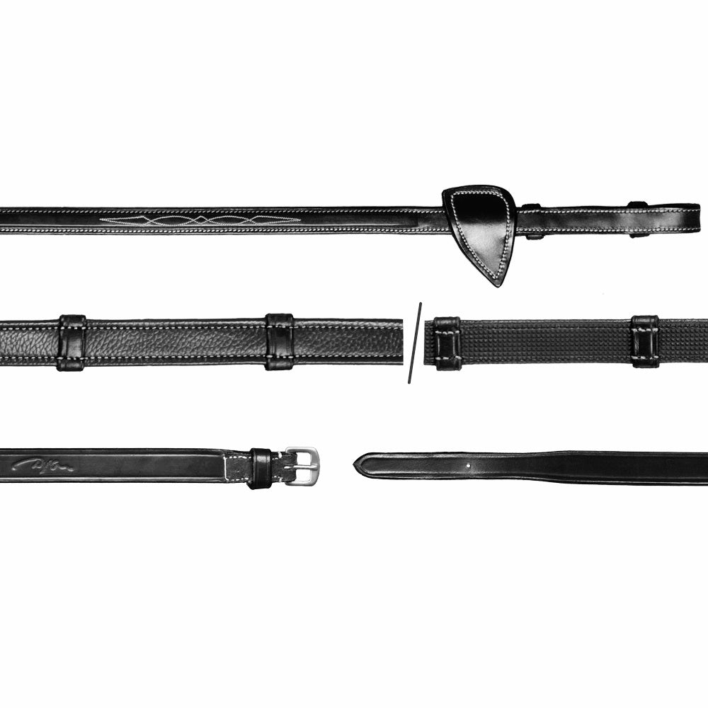 Dyon US Hunter Collection teugels met lederen stoppers 5/8'' 16mm zwart